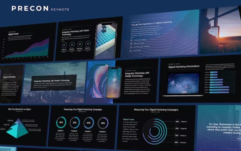 Precon - Plantilla de Keynote de negocios tecnológicos