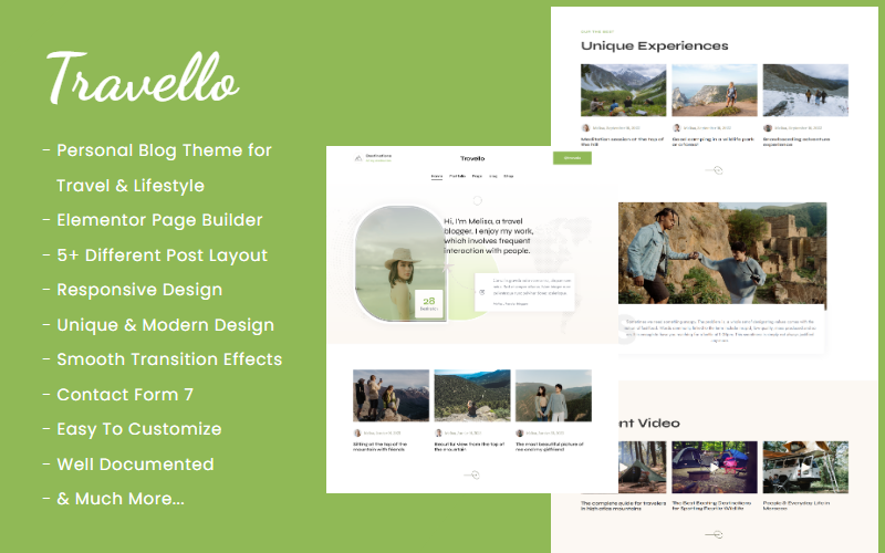 Travello | Persoonlijk blog WordPress-thema voor reizen en levensstijl