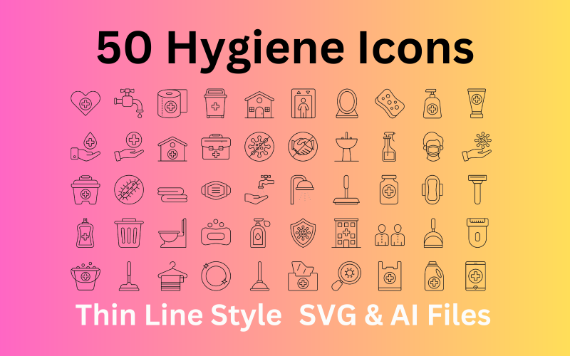 卫生图标集50轮廓图标- SVG和AI文件
