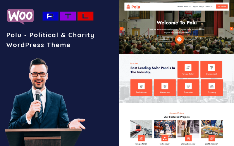 Polu — WordPress тема политической партии