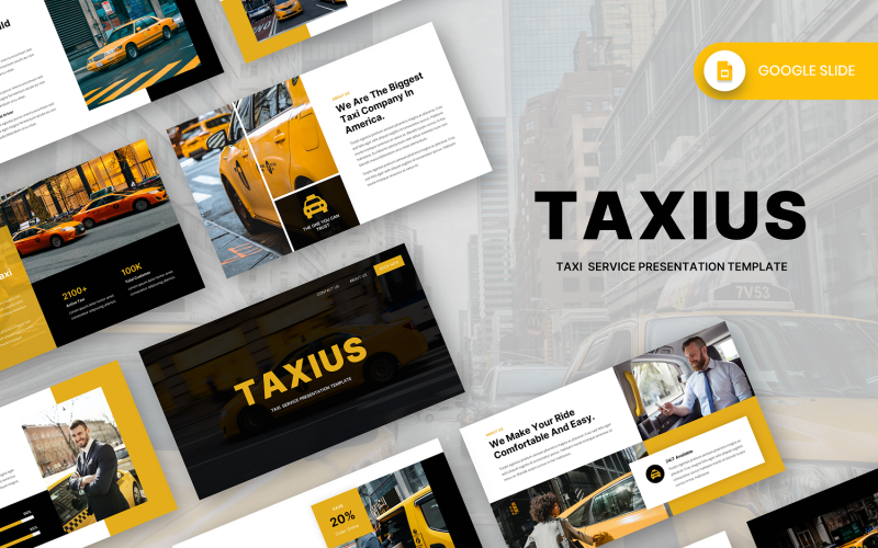 Taxius - Modèle de diapositive Google pour le service de taxi