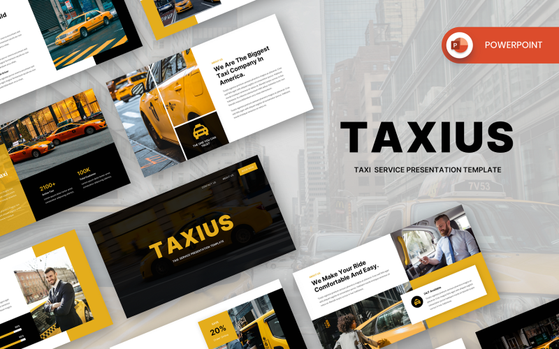 Taxius -出租车服务PowerPoint模板