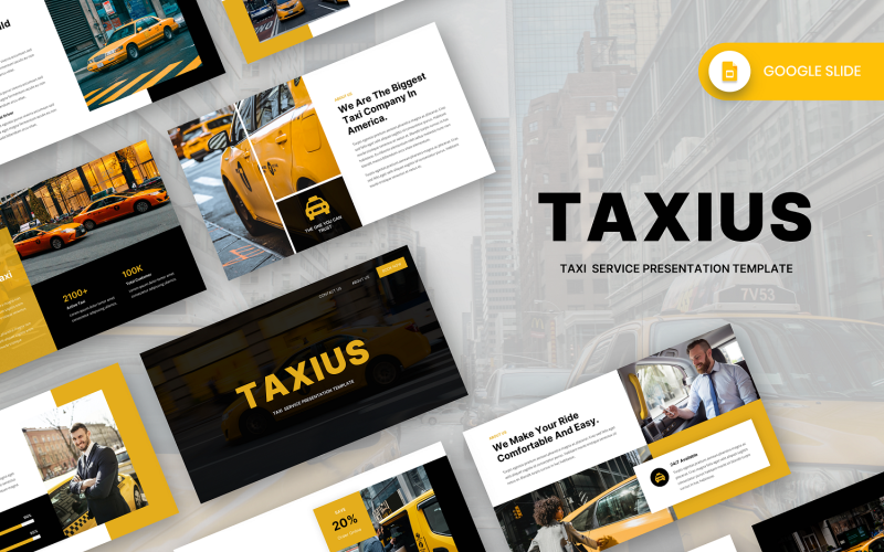 Taxius — szablon slajdów Google dotyczący usług taksówkowych