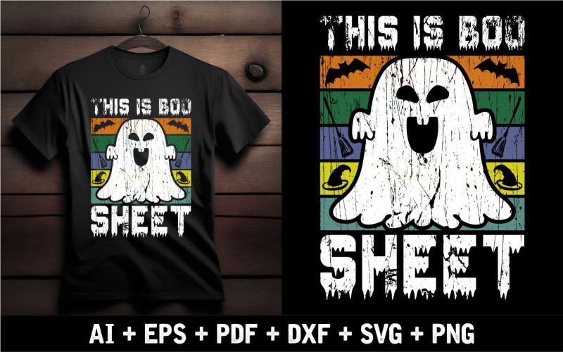 Camiseta divertida de Halloween con texto en inglés This Is Boo Sheet