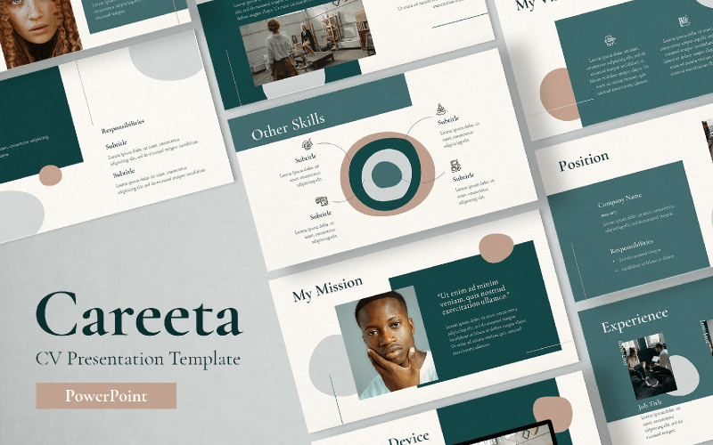 Careeta - PowerPoint模板，用于展示你的简历(简历).