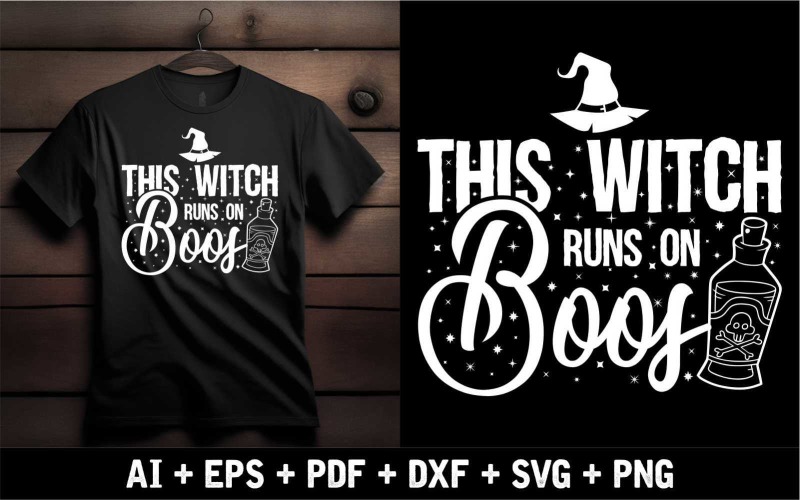 t恤的设计是“这个女巫穿过灌木丛”