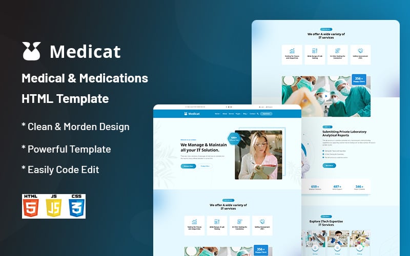 Medicat – Responsieve websitesjabloon voor medische en medicijnen