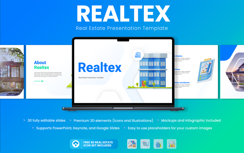 Realtex - Keynote-sjabloon voor vastgoedpresentatie