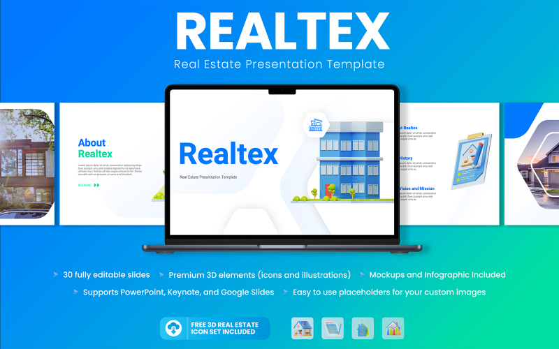 Realtex - Plantilla de PowerPoint para presentación de bienes raíces