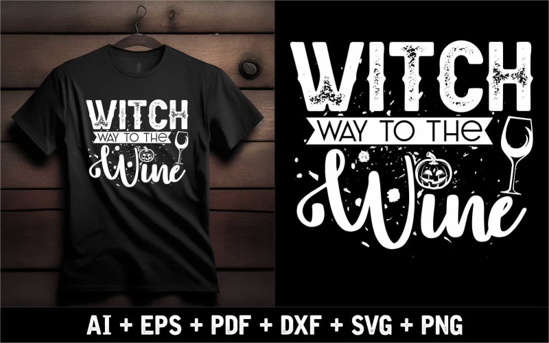 Witch Way To The Wine Design speciale per camicia e felpe con cappuccio di Halloween