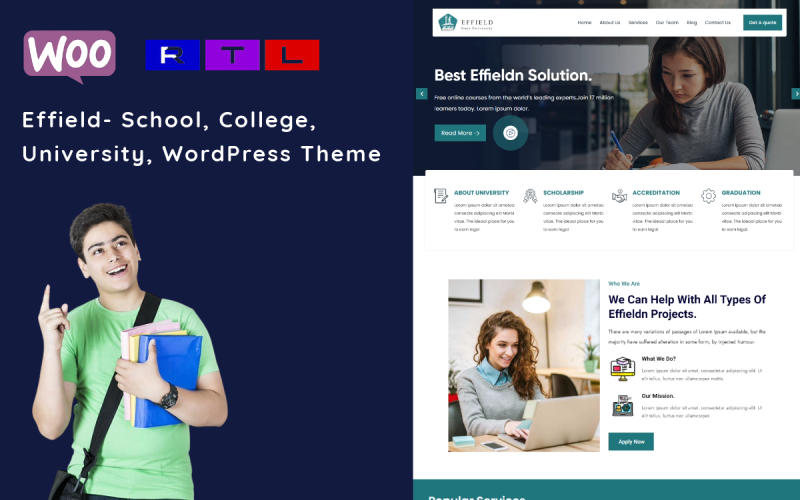 Effield-学校，学院，大学教育WordPress主题