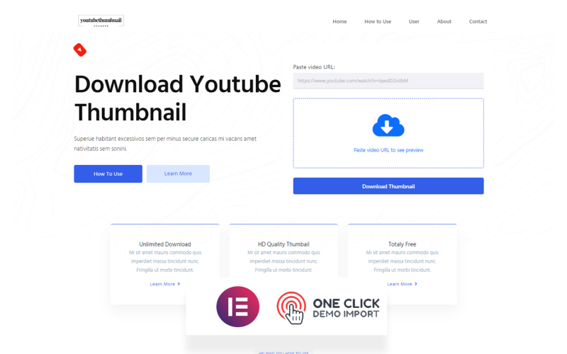 Youtube bélyegkép Grabber – Youtube bélyegkép Downloader One Page WordPress téma