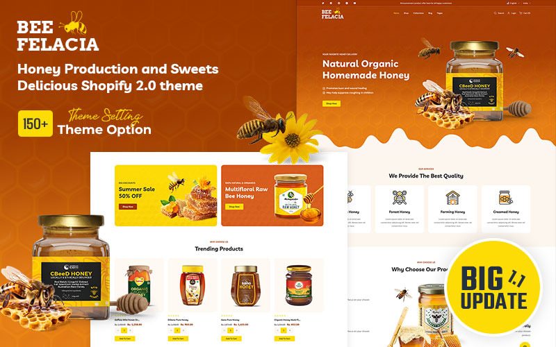 Beefelacia -蜂蜜和有机食品多功能购物2.0 responsief thema