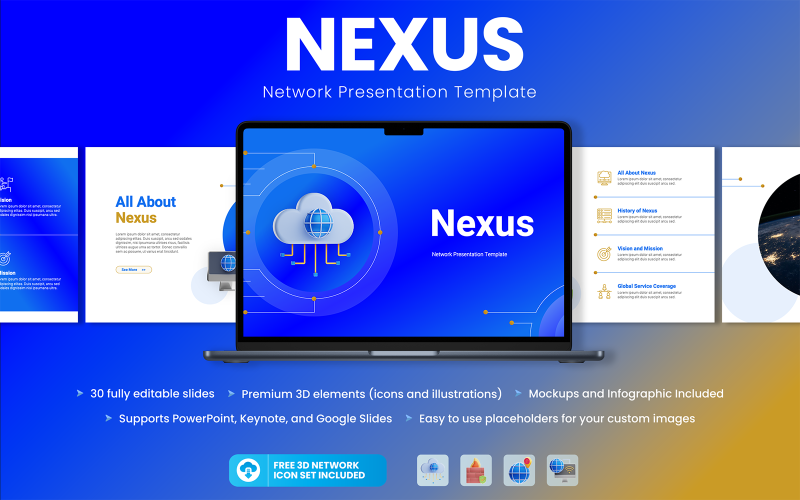 Nexus - Modèle PowerPoint de présentation réseau