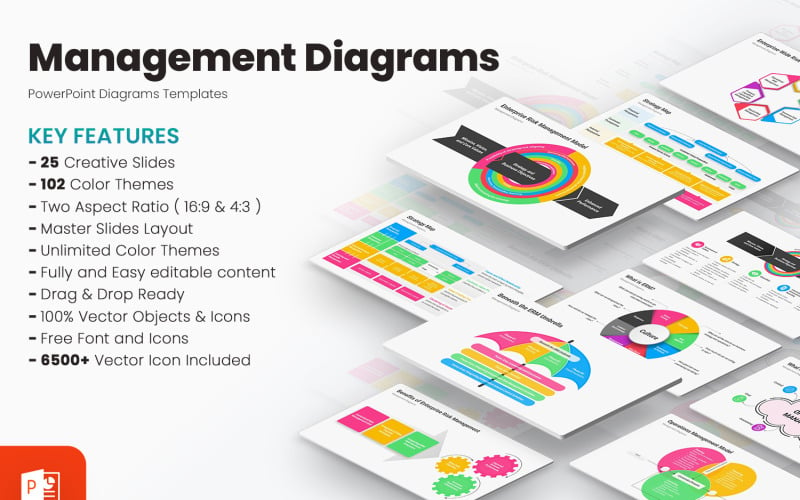 Yönetim Diyagramları PowerPoint Şablon Tasarımları