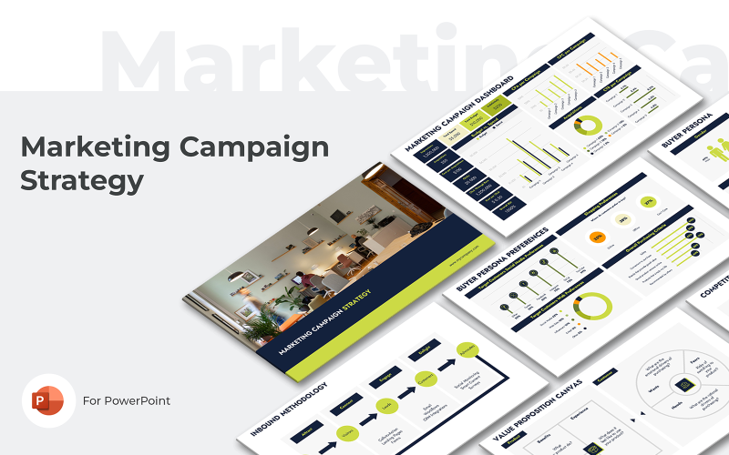 Modelo de apresentação em PowerPoint de estratégia de campanha de marketing
