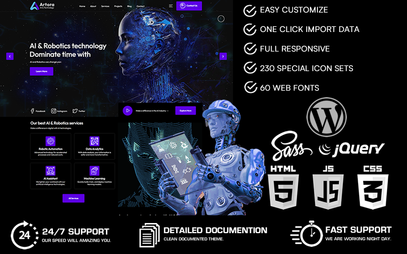 Artora - Mesterséges intelligencia és technológia Wordpress téma