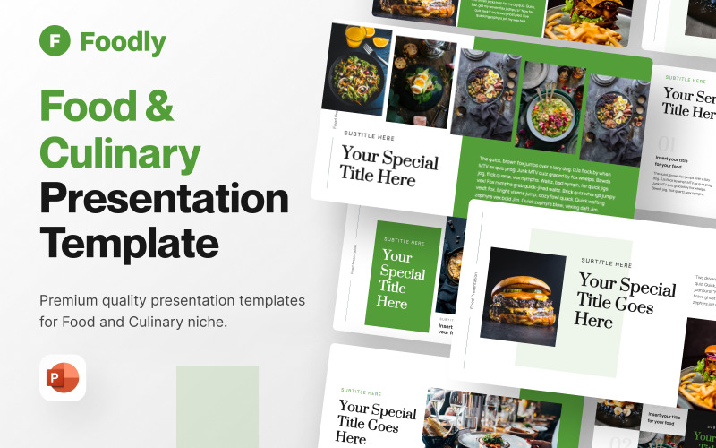 Foodly – élelmiszer és kulináris PowerPoint bemutatósablon