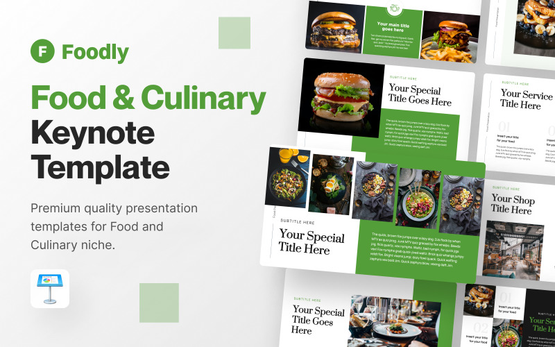 Foodly – élelmiszer- és kulináris vitaindító prezentációs sablon