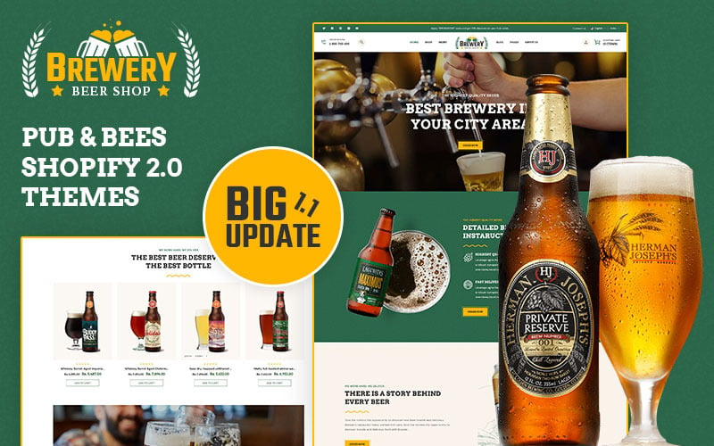 啤酒厂-酒类商店，啤酒和葡萄酒主题多功能Shopify 2.0 Responsive