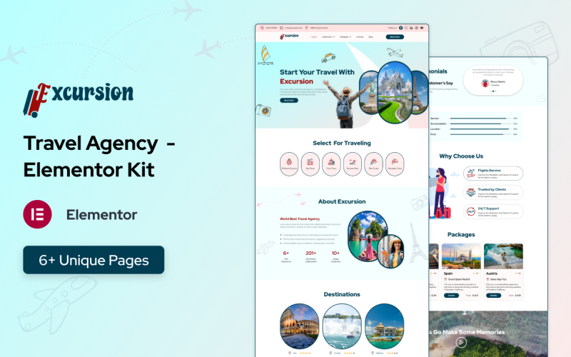 Excursion - Travel Agency Elementor Kit