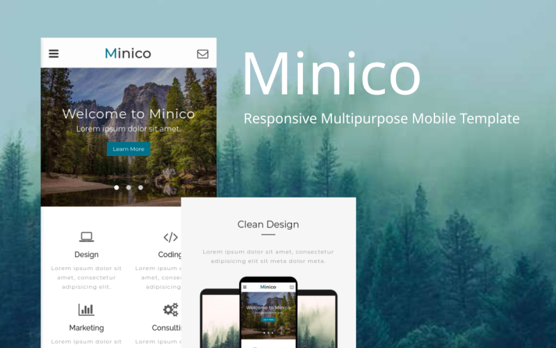 Minico – víceúčelová mobilní šablona