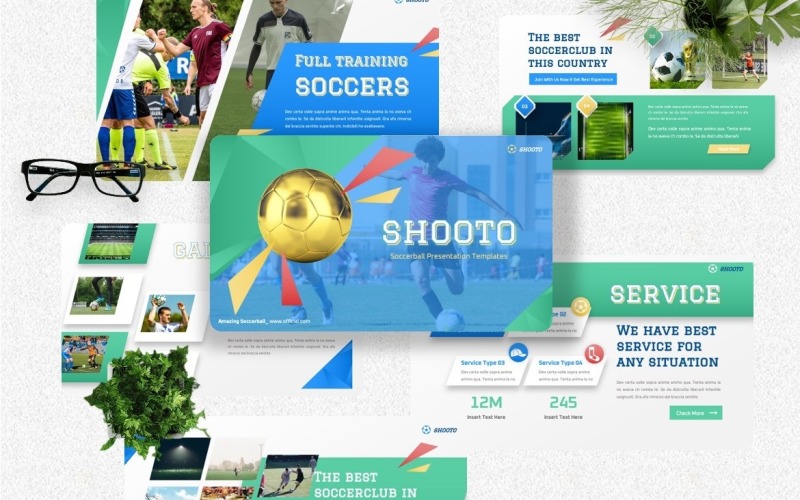 Shooto -足球和足球Powerpoint模型