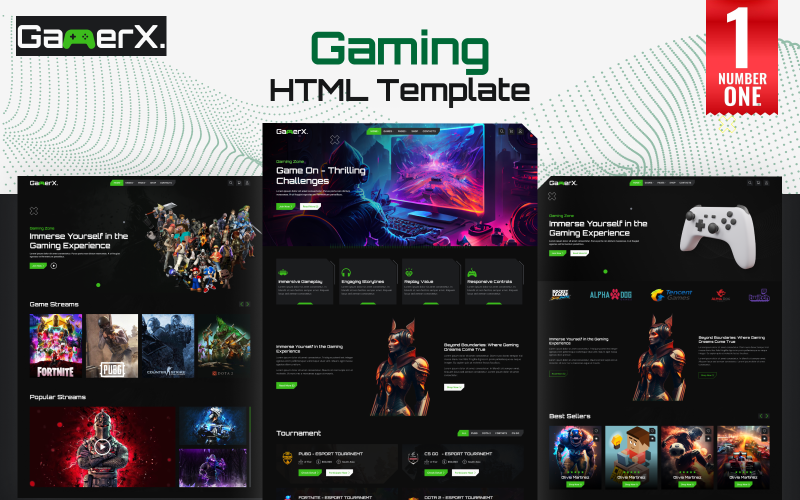 GamerX – HTML-sjabloon voor multifunctionele gaming | Gamewinkel | Gamers, online streamers en gameblogs