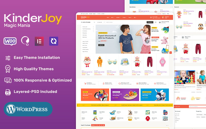 KinderJoy - WooCommerce儿童时尚主题大卖场 & Toys Store