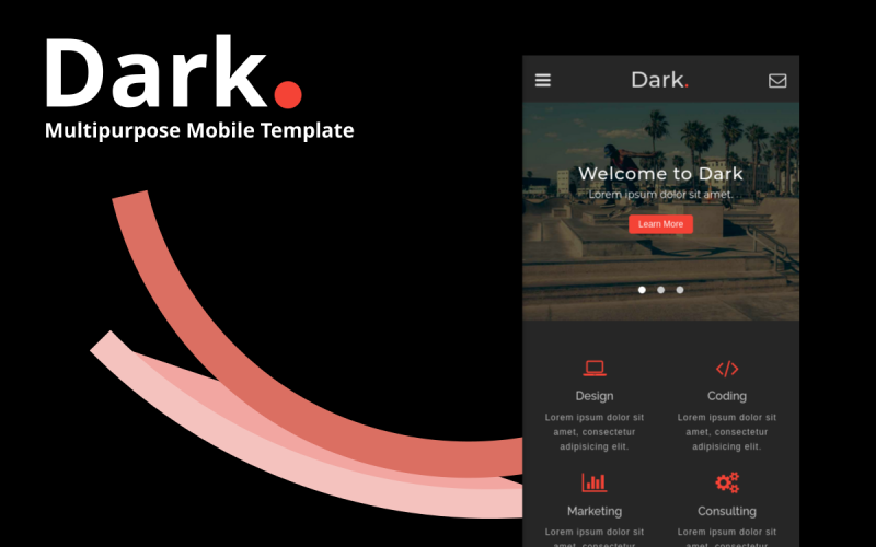 Dark - Modèle de site Web mobile polyvalent