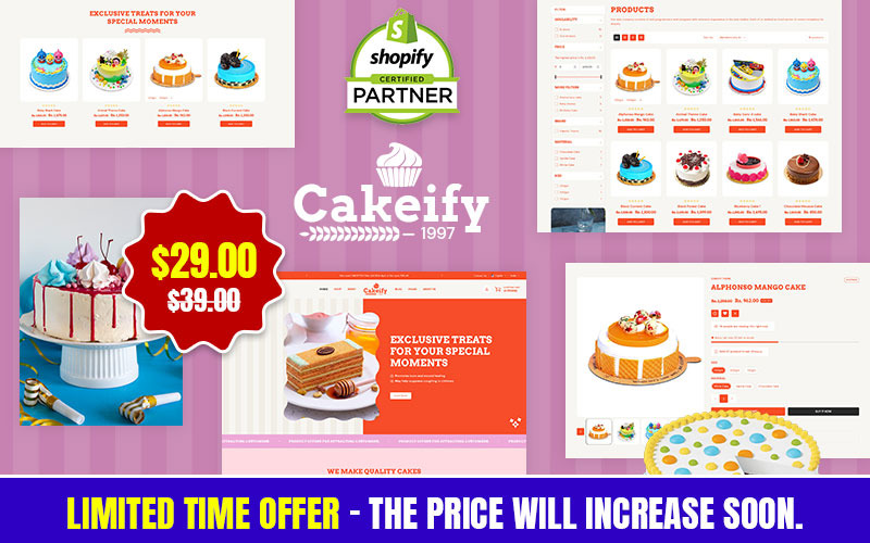 Cakeify——蛋糕 & 面包店，巧克力糖果响应Shopify主题