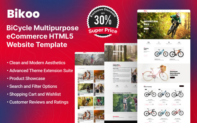 Bikoo - BiCycle Multipurpose eCommerce HTML5 Website Template