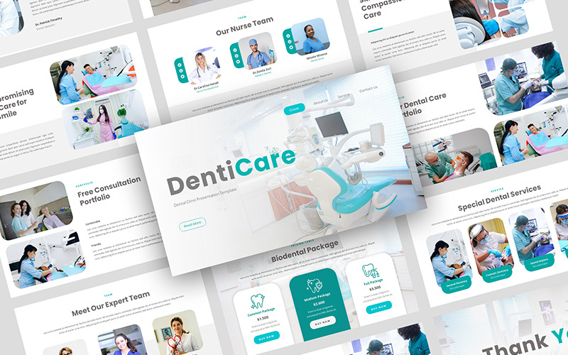 Modèle PowerPoint de clinique DentiCare-Dentaire