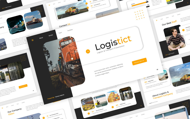 Logistyka — szablon programu PowerPoint dotyczący logistyki i transportu