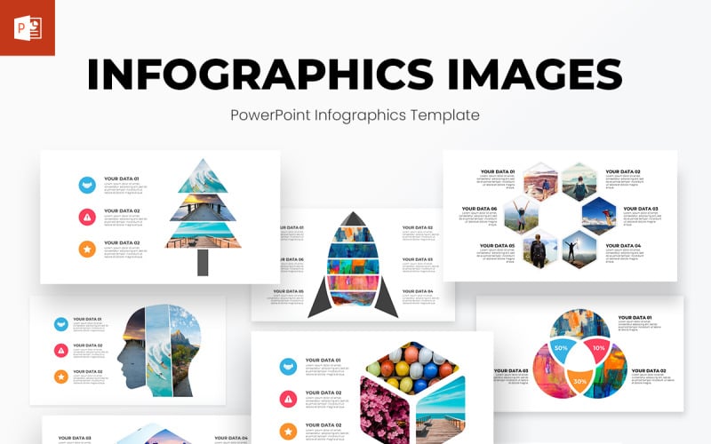 Modello PowerPoint di immagini infografiche