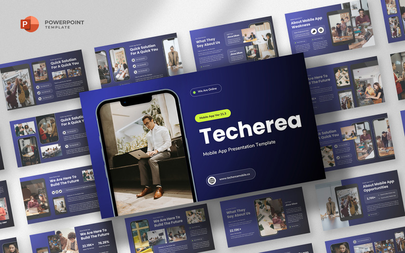 Techerea – mobilalkalmazás Powerpoint sablon