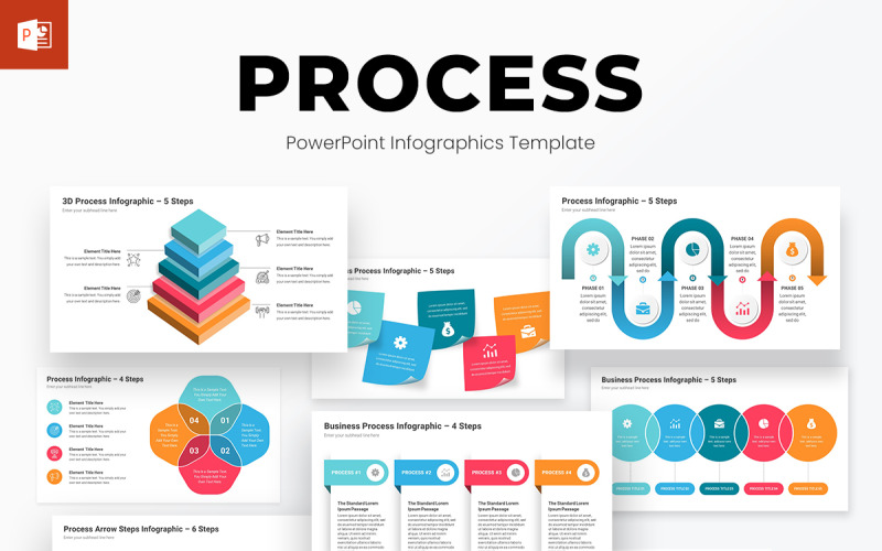 Modèle PowerPoint d'infographie de processus