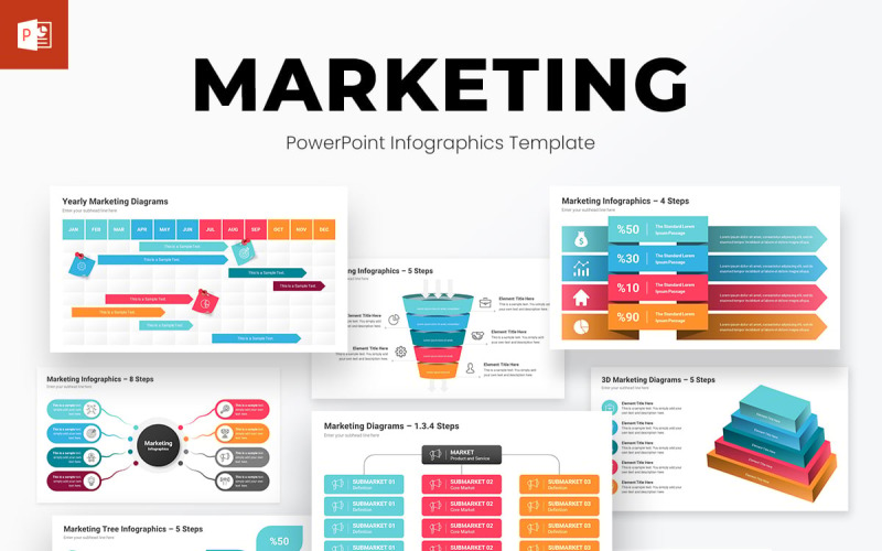 Infografiki marketingowe Szablon programu PowerPoint