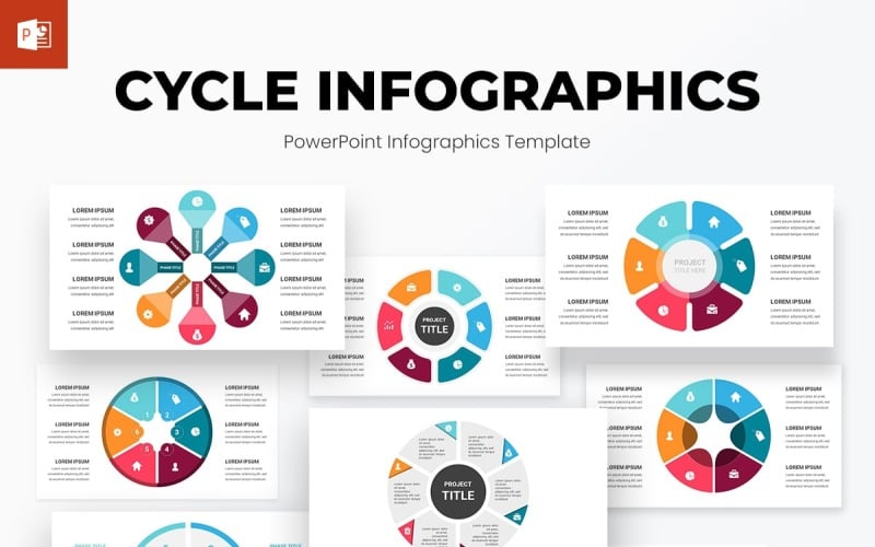 Modèle PowerPoint d'infographie de cycle