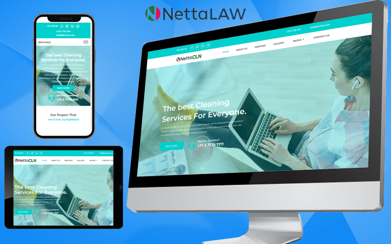 NettaCLN – Company Clean Services – Website-Vorlage – Bootstrap Responsive