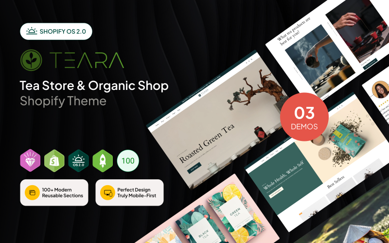 Teara - Magasin de thé et boutique bio Thème Shopify OS 2.0