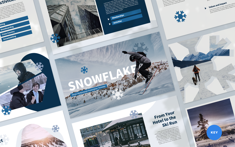 Fiocco di neve - Modello keynote di presentazione multiuso invernale