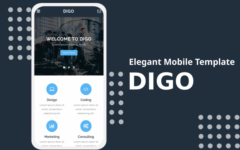 Digo - Elegant mobiel sjabloon