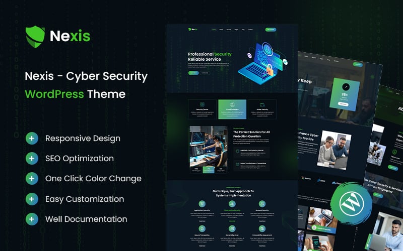 Nexis – тема WordPress із кібербезпекою