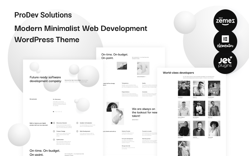 ProDev Solutions - Tema de WordPress para desarrollo web minimalista moderno