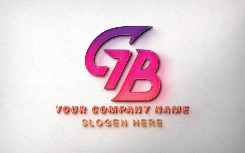 GB-tekstlogo ontwerpsjabloon