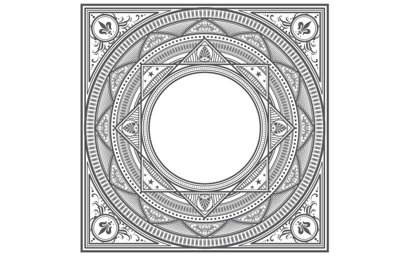Square Ornamental Frames in Vector
