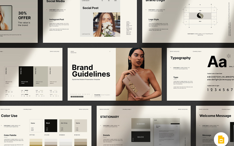 Шаблон Googleslide Guidelines по бренду