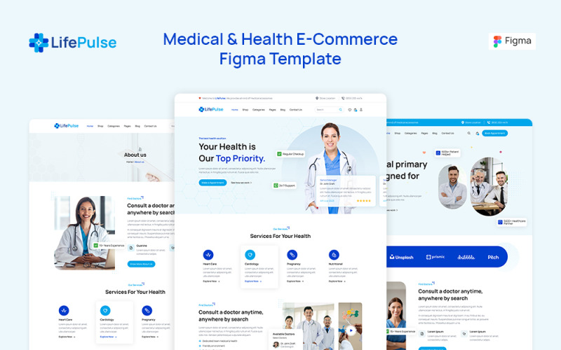 LifePulse – 医疗和健康 Figma 模板