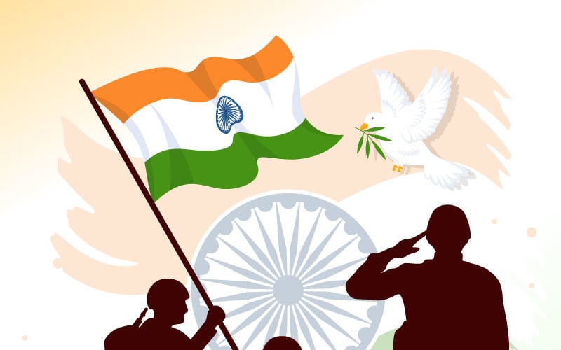 印度武装部队国旗日插图